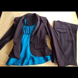 Woman’s pant suit with silk tank top